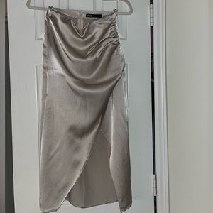 Zara Satin midi skirt